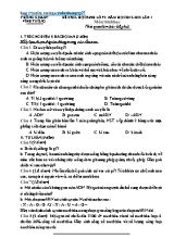 Đề khảo sát chất lượng Sinh học lớp 9 lần 1 - Năm học 2012-2013 - Phòng GD & ĐT Vĩnh Tường
